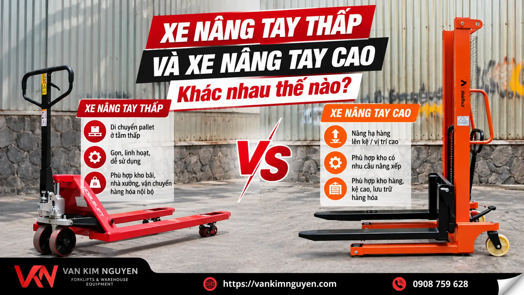 Xe Nâng Tay Thấp Và Xe Nâng Tay Cao Khác Nhau Thế Nào?